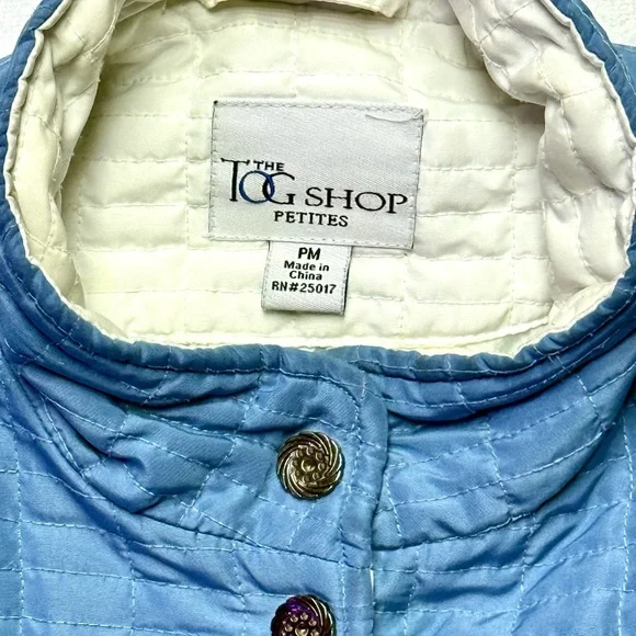 Vintage Women’s Light Blue Quilted Stand-Collar Puffer Jacket - Picture 5 of 9